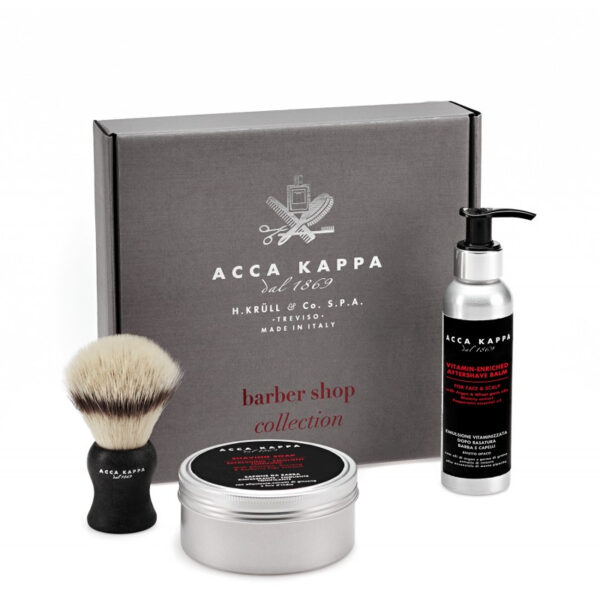 ACCA KAPPA SET REGALO BARBER SHOP COLLECTION EMULSIONE DOPO RASATURA 125ML + SAPONE DA BARBA 250ML + PENNELLO DA BARBA