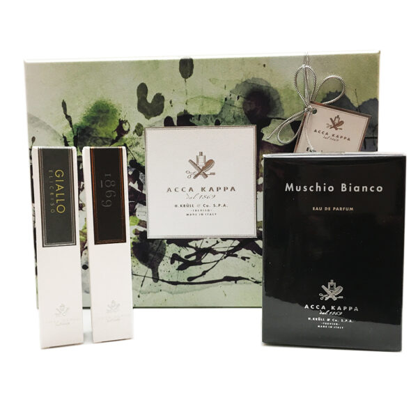 ACCA KAPPA SET REGALO MUSCHIO BIANCO 50ML EDP + GIALLO ELICRISO 15ML EDP + 1869 15ML EDP