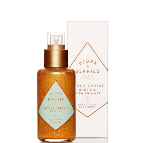 BJORK & BERRIES NEVER SPRING BODY OIL WITH SHIMMER 100ML