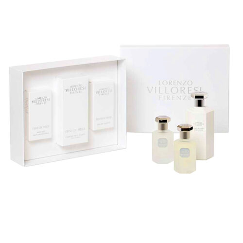 LORENZO VILLORESI FIRENZE TEINT DE NEIGE COFANETTO REGALO 50ML EDT + LOZIONE CORPO 250ML + HAIR MIST 50ML