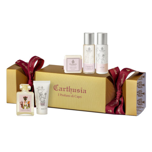 CARTHUSIA CARAMELLA NATALIZIA FIORI DI CAPRI 25ML EDP + 50ML BAGNODOCCIA + 50ML CREMA CORPO + 25ML CREMA MANI + 30GR SAPONE