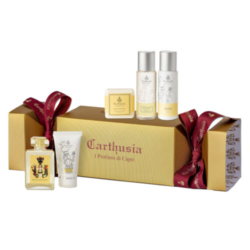 CARTHUSIA CARAMELLA NATALIZIA MEDITERRANEO 25ML EDP + 50ML BAGNODOCCIA + 50ML CREMA CORPO + 25ML CREMA MANI + 30GR SAPONE