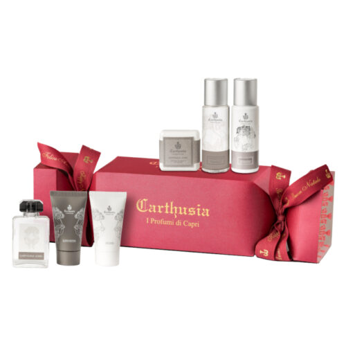 CARTHUSIA CARAMELLA NATALIZIA UOMO 25ML EDP + 50ML BAGNODOCCIA + 50ML CREMA CORPO + 25ML CREMA MANI + 30GR SAPONE