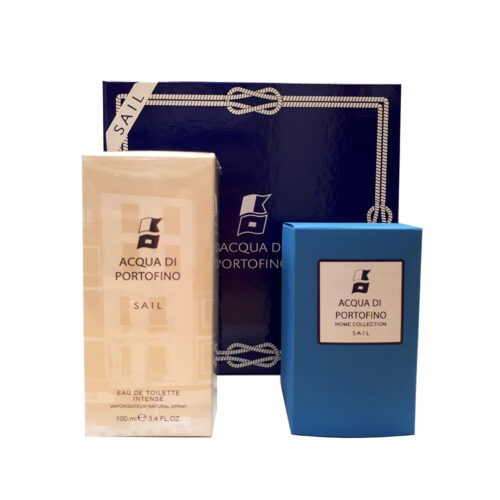 ACQUA DI PORTOFINO SAIL GIFT SET 100ML SPRAY EAU DE TOILETTE INTENSE + 100ML HOME COLLECTION