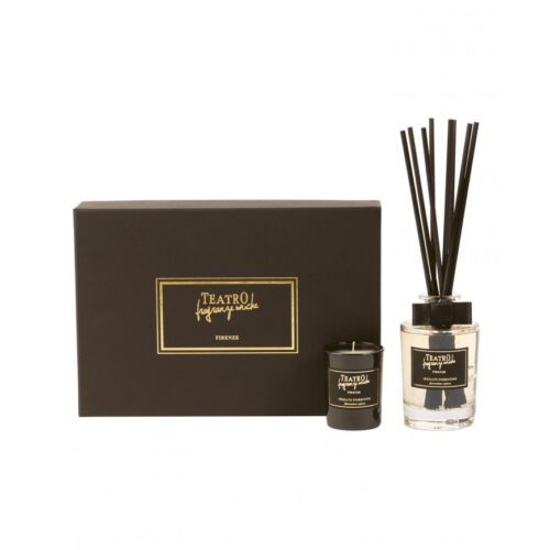 TEATRO FRAGRANZE UNICHE COFANETTO MINI SINFONIA SPEZIATO FIORENTINO 1815 FRAGRANZA AMBIENTE 100ML + CANDELA 40GR.