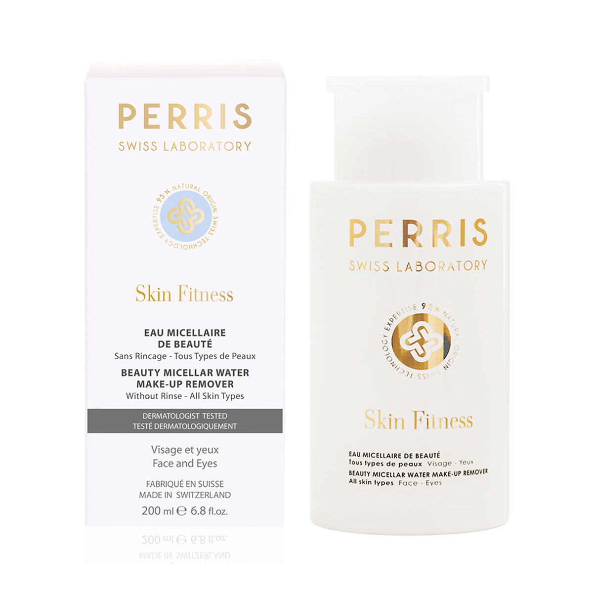 PERRIS SWISS LABORATORY SKIN FITNESS BEAUTY MICELLAR WATER MAKE-UP REMOVER 200ML