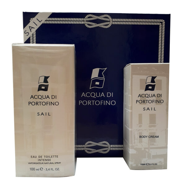 ACQUA DI PORTOFINO SAIL GIFT SET 100ML SPRAY EAU DE TOILETTE INTENSE + BODY CREAM 100ML