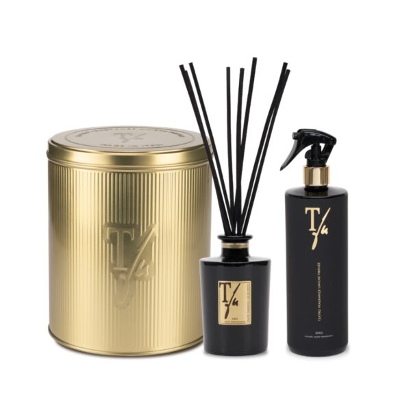 TEATRO FRAGRANZE UNICHE GOLD TIN BOX ORO STICK 250ML + PISTOLA SPRAY 500ML